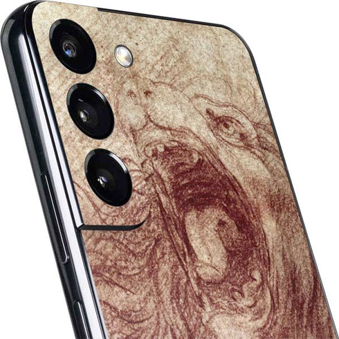 Leonardo da Vinci Sketch of a roaring lion Galaxy S22 Plus Skin