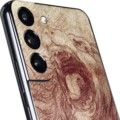 Leonardo da Vinci Sketch of a roaring lion Galaxy S22 Skin
