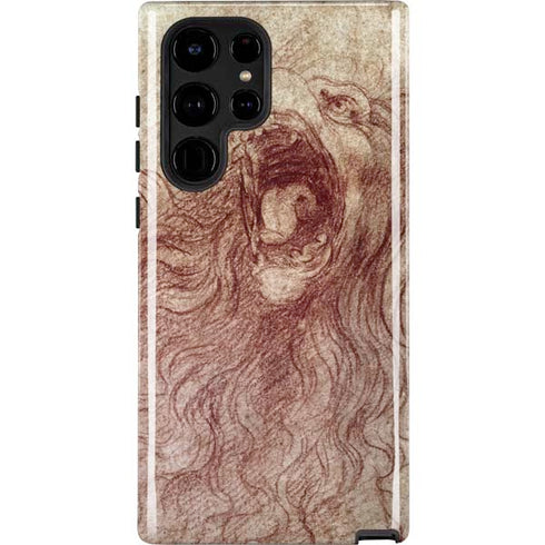 Leonardo da Vinci Sketch of a roaring lion Galaxy S22 Ultra Pro Case