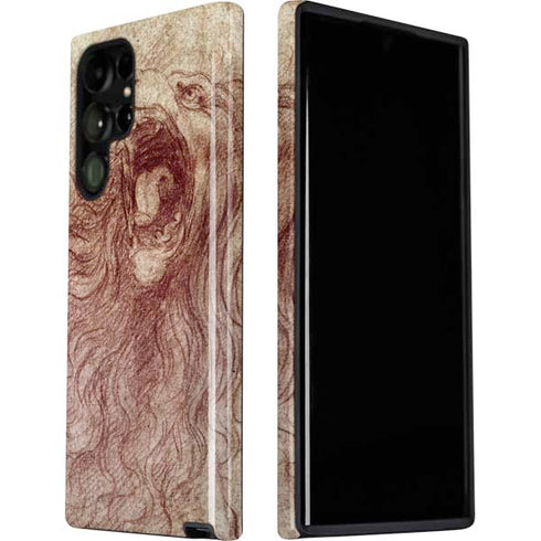 Leonardo da Vinci Sketch of a roaring lion Galaxy S22 Ultra Pro Case