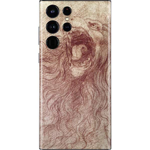 Leonardo da Vinci Sketch of a roaring lion Galaxy S22 Ultra Skin