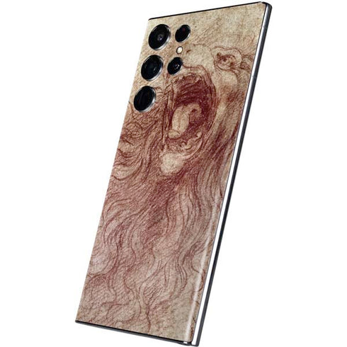 Leonardo da Vinci Sketch of a roaring lion Galaxy S22 Ultra Skin