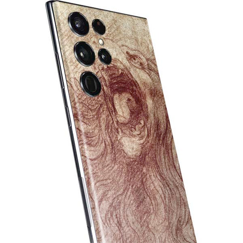 Leonardo da Vinci Sketch of a roaring lion Galaxy S22 Ultra Skin