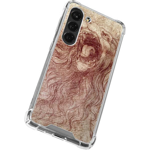 Leonardo da Vinci Sketch of a roaring lion Galaxy S23 Clear Case