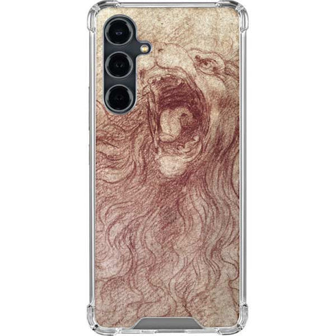 da Vinci - Sketch of a roaring lion by Da Vinci Galaxy S23 FE Clear Case