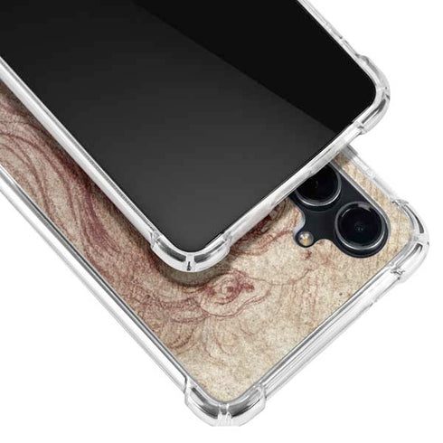 da Vinci - Sketch of a roaring lion by Da Vinci Galaxy S23 FE Clear Case