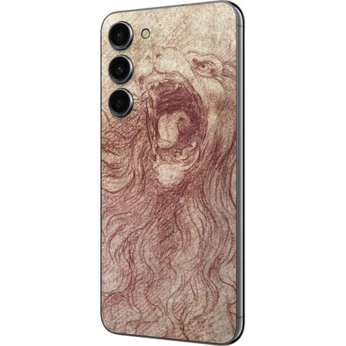 Leonardo da Vinci Sketch of a roaring lion Galaxy S23 Plus Skin