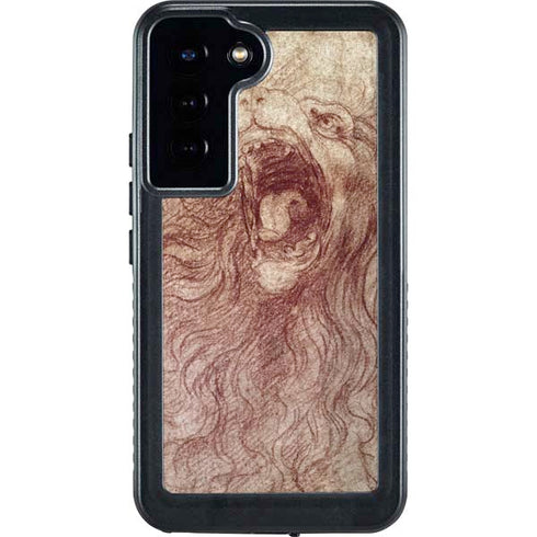 Leonardo da Vinci Sketch of a roaring lion Galaxy S23 Plus Waterproof Case
