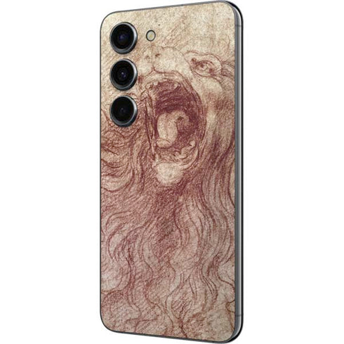 Leonardo da Vinci Sketch of a roaring lion Galaxy S23 Skin