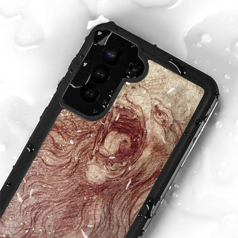 Leonardo da Vinci Sketch of a roaring lion Galaxy S23 Waterproof Case
