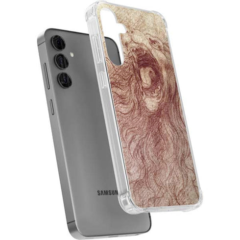 da Vinci - Sketch of a roaring lion by Da Vinci Galaxy S24 Plus Clear Case