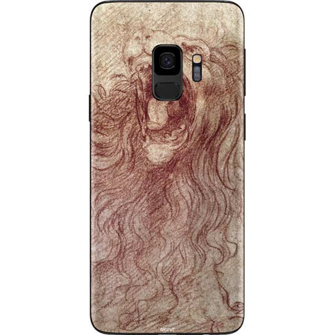 Leonardo da Vinci Sketch of a roaring lion Galaxy S9 Skin