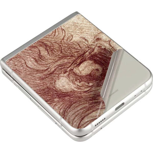 Leonardo da Vinci Sketch of a roaring lion Galaxy Z Flip3 5G Skin