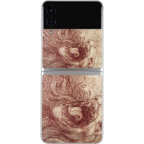 Leonardo da Vinci Sketch of a roaring lion Galaxy Z Flip4 5G Skin