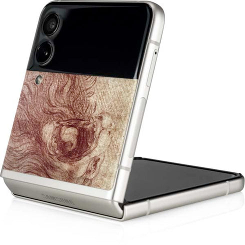 Leonardo da Vinci Sketch of a roaring lion Galaxy Z Flip4 5G Skin