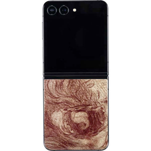 da Vinci - Sketch of a roaring lion by Da Vinci Galaxy Z Flip5 5G Skin