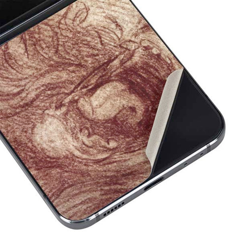 da Vinci - Sketch of a roaring lion by Da Vinci Galaxy Z Flip5 5G Skin