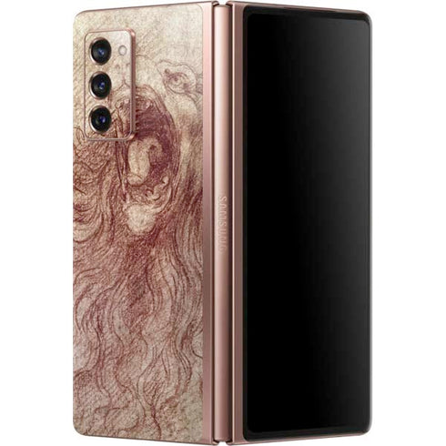 Leonardo da Vinci Sketch of a roaring lion Galaxy Z Fold2 5G Skin