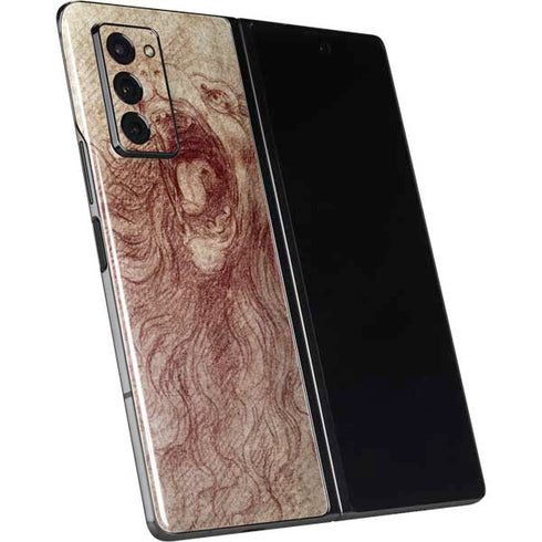 Leonardo da Vinci Sketch of a roaring lion Galaxy Z Fold2 5G Skin