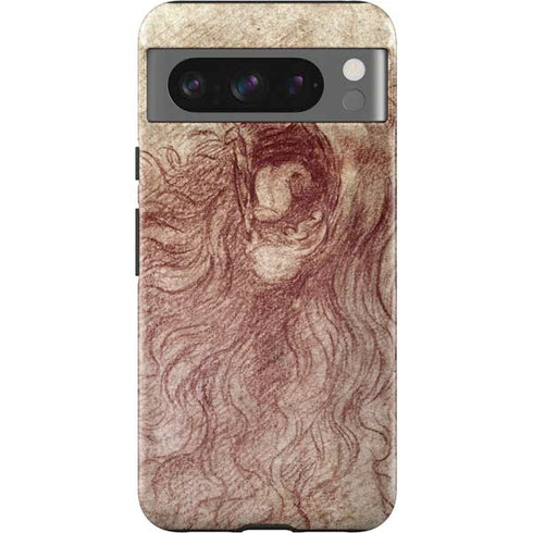 da Vinci - Sketch of a roaring lion by Da Vinci Google Pixel 8 Pro Impact Case