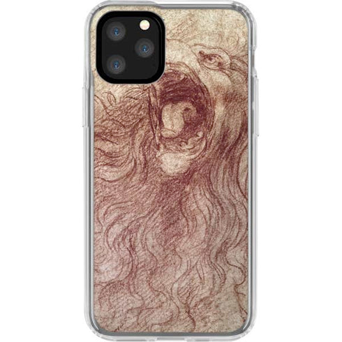 da Vinci - Sketch of a roaring lion by Da Vinci iPhone 11 Pro Clear Case