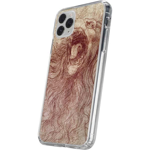 da Vinci - Sketch of a roaring lion by Da Vinci iPhone 11 Pro Clear Case