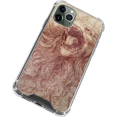da Vinci - Sketch of a roaring lion by Da Vinci iPhone 11 Pro Max Clear Case