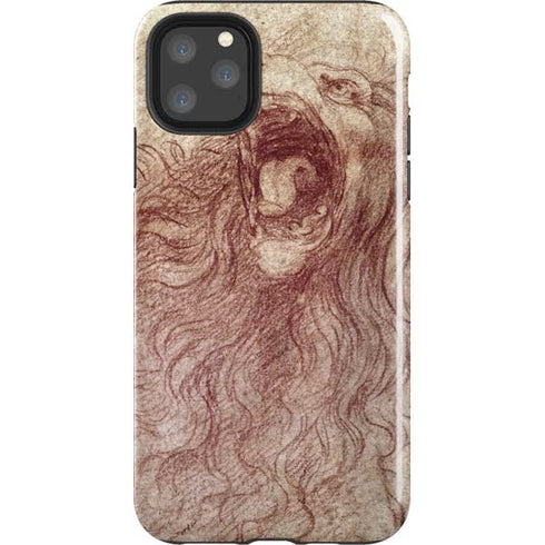 Leonardo da Vinci Sketch of a roaring lion iPhone 11 Pro Max Impact Case