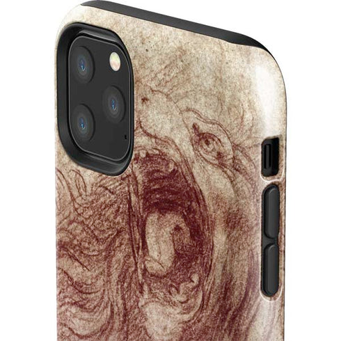 Leonardo da Vinci Sketch of a roaring lion iPhone 11 Pro Max Impact Case