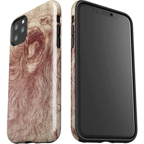 Leonardo da Vinci Sketch of a roaring lion iPhone 11 Pro Max Impact Case