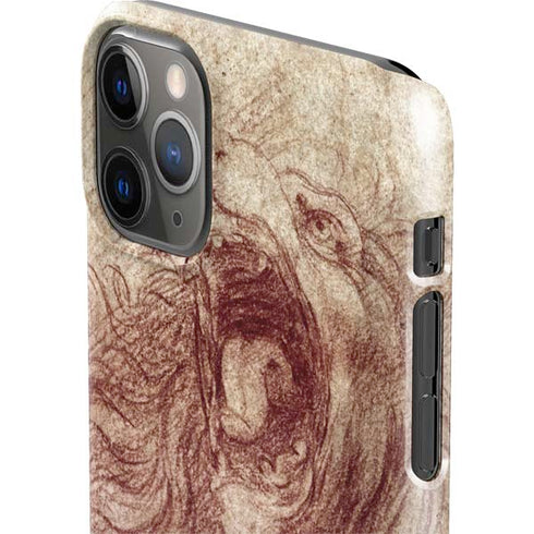 Leonardo da Vinci Sketch of a roaring lion iPhone 11 Pro Max Lite Case