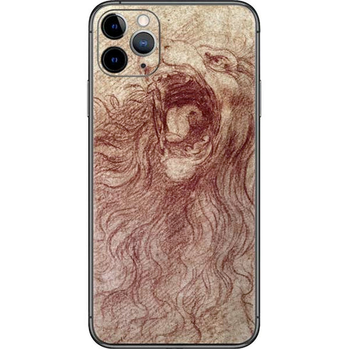 Leonardo da Vinci Sketch of a roaring lion iPhone 11 Pro Max Skin