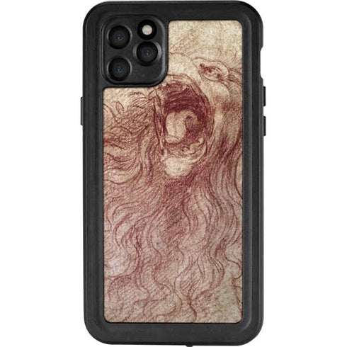 Leonardo da Vinci Sketch of a roaring lion iPhone 11 Pro Max Waterproof Case