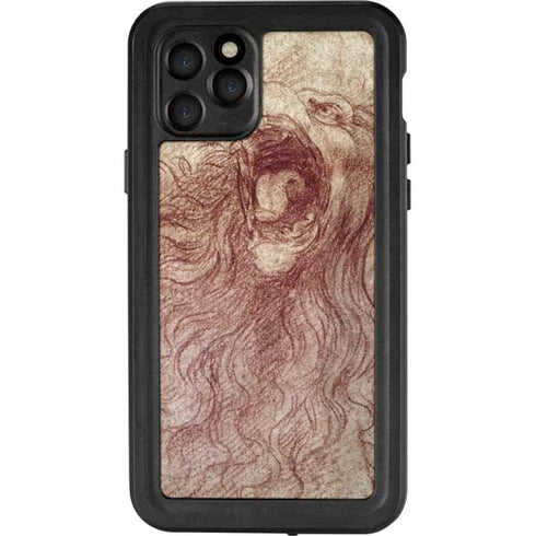 Leonardo da Vinci Sketch of a roaring lion iPhone 11 Pro Waterproof Case