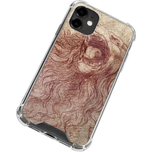 Leonardo da Vinci Sketch of a roaring lion iPhone 12 Clear Case