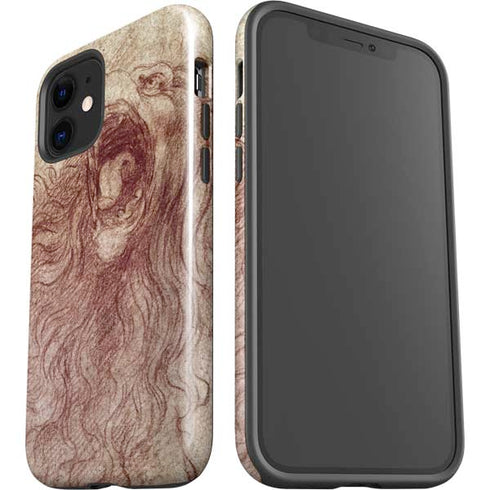 Leonardo da Vinci Sketch of a roaring lion iPhone 12 Impact Case