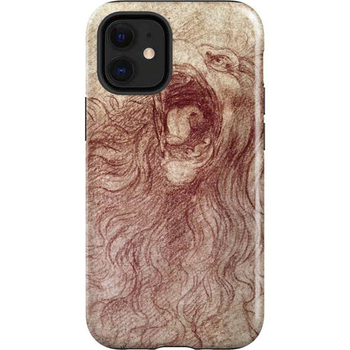 Leonardo da Vinci Sketch of a roaring lion iPhone 12 Mini Impact Case