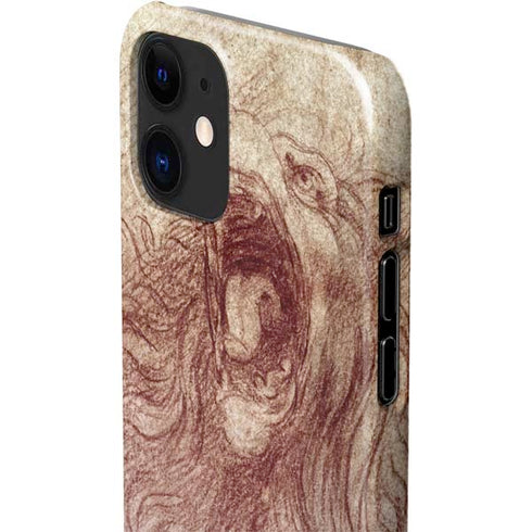 Leonardo da Vinci Sketch of a roaring lion iPhone 12 Mini Lite Case