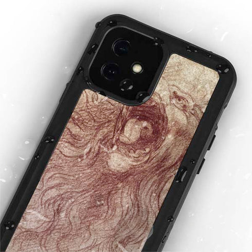 Leonardo da Vinci Sketch of a roaring lion iPhone 12 Mini Waterproof Case