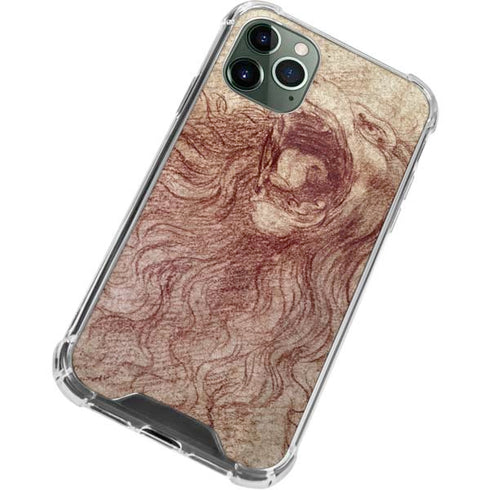 Leonardo da Vinci Sketch of a roaring lion iPhone 12 Pro Clear Case