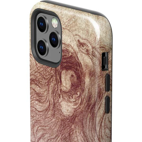 Leonardo da Vinci Sketch of a roaring lion iPhone 12 Pro Impact Case