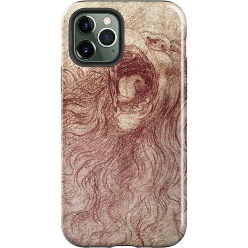 Leonardo da Vinci Sketch of a roaring lion iPhone 12 Pro Max Impact Case