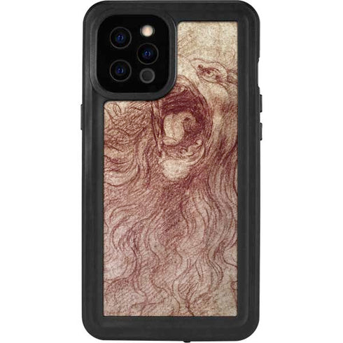 Leonardo da Vinci Sketch of a roaring lion iPhone 12 Pro Max Waterproof Case