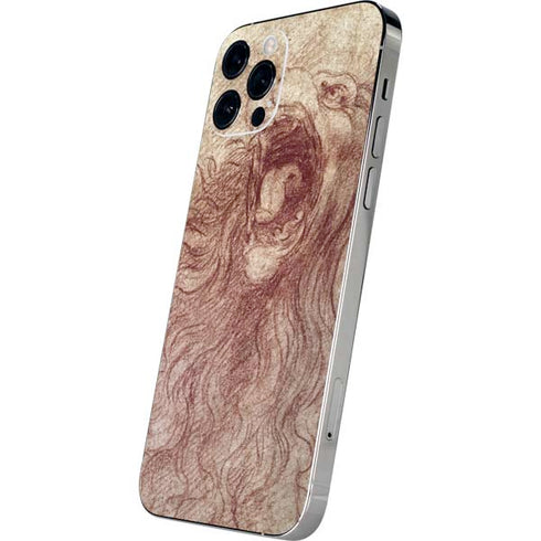 Leonardo da Vinci Sketch of a roaring lion iPhone 12 Pro Skin