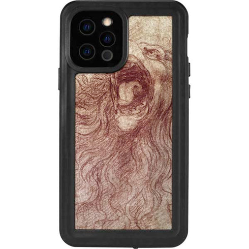Leonardo da Vinci Sketch of a roaring lion iPhone 12 Pro Waterproof Case