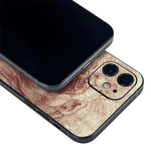 Leonardo da Vinci Sketch of a roaring lion iPhone 12 Skin