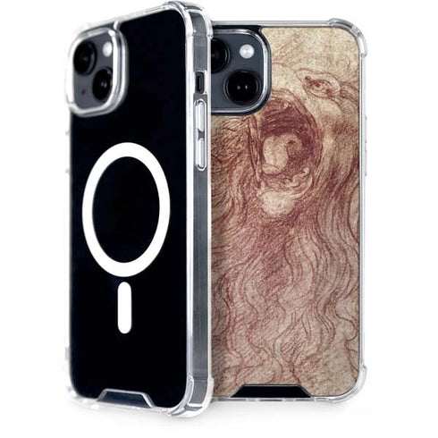 Leonardo da Vinci Sketch of a roaring lion iPhone 13 MagSafe Case
