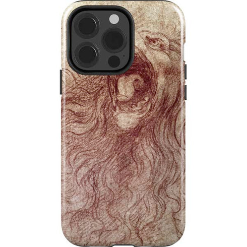 Leonardo da Vinci Sketch of a roaring lion iPhone 13 Pro Impact Case