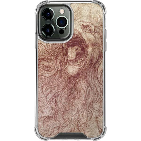 Leonardo da Vinci Sketch of a roaring lion iPhone 13 Pro Max Clear Case