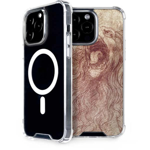 Leonardo da Vinci Sketch of a roaring lion iPhone 13 Pro Max MagSafe Case